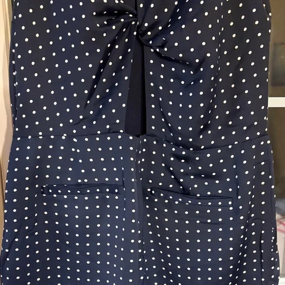 Polka Dot Jumpsuit - Navy and White - Picture 9 of 10